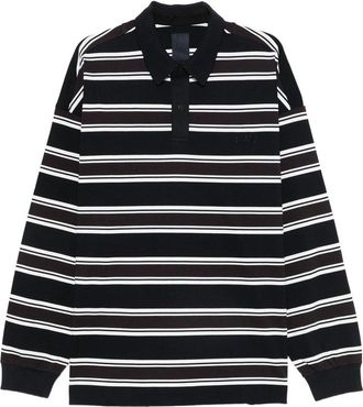 Juun.J Stripe Over Fit Polo Long Sleeve