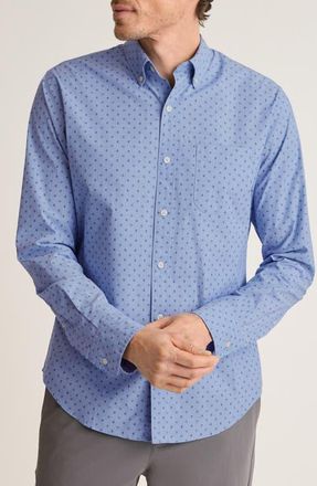 Bonobos Everyday Geometric Stretch Cotton Shirt in Blue Ikaria Geo at Nordstrom, Size Xx-Large