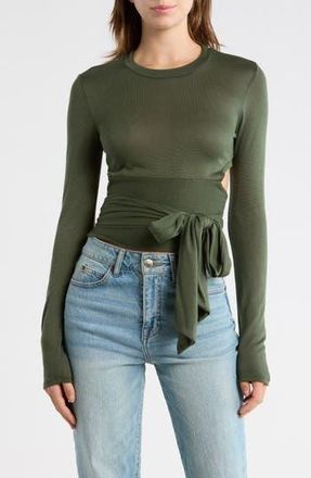 Go Couture Tie Back Top in Hunter Green Interlock at Nordstrom Rack, Size X-Large