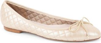 Paul Mayer Attitudes Lido Quilted Ballet Flat in Gold at Nordstrom, Size 9.5