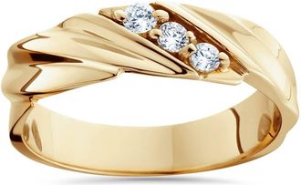 Pompeii3 1/10ct Diamond 14K Yellow Gold Mens Wedding Ring Size Selectable