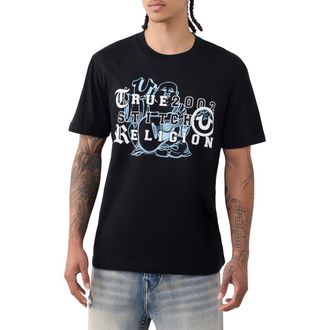 True Religion Buddha Letters Graphic T-Shirt in Jet Black at Nordstrom, Size Xxx-Large