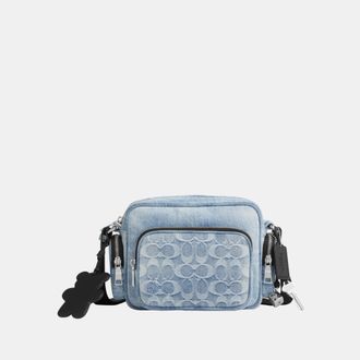 Coach Mens Fletcher Crossbody Bag In Loved Signature Denim - Dark Blue - One Size