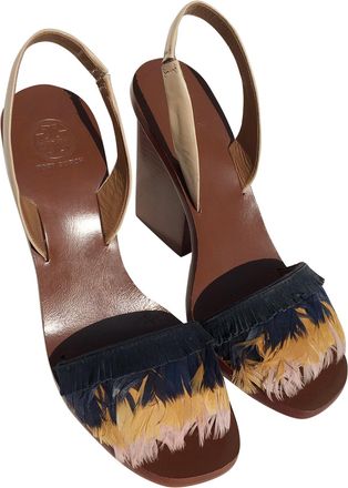 Tory Burch Block Heel Sandals Size 37.5