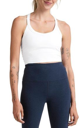 Beyond Yoga Space Dye On the Up Crop Tank in Cloud White at Nordstrom, Size X-Small