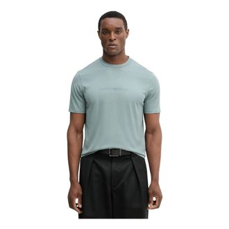 Emporio Armani T-shirt met ronde hals - Heren - T-shirts - Groen - XL - Katoen - Tops