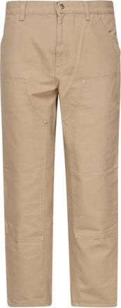 Carhartt Work in Progress Beige Broek met Logo Sluiting - Heren - Straight fit broeken - Beige - W30 - Broeken