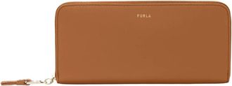 Furla Nuvola Zip Around Portemonnee - Dames - Portefeuilles - Bruin - ONE Size - Leer - Accessoires
