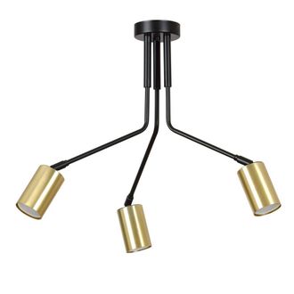 Wonderlamp Plaf&oacute;n de techo con estructura de metal y 3 focos orientables dorados