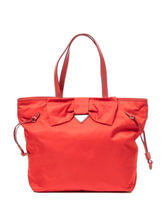 Prada bow-detail tote bag - Red