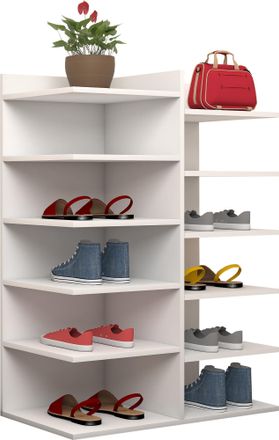 ebuy24 Ebuy24 - Estante De Zapato De Madera Vcm Dimensiones: An. 60 X Al. 80 X P. 30 Cm 12 Compartimentos - Enosa (blanco)