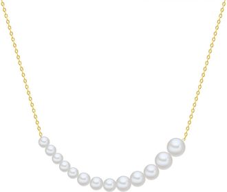 Valero Pearls Womens Sterling Silver Necklace - Gold - One Size