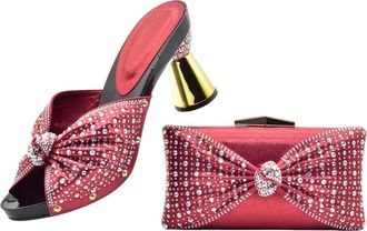 Generic Design Style Ladies Shoe With Matching Bag Set Shoes And Bag Set In Silver Color For Party