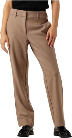 Co'Couture Aniston Cigarette Lange Broek - Dames - Straight fit broeken - Beige - L - Polyester - Broeken