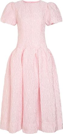 Sister Jane Ray Ripples Floral-jacquard Cloqué Midi Dress - Pink - 12 (UK12 / M)