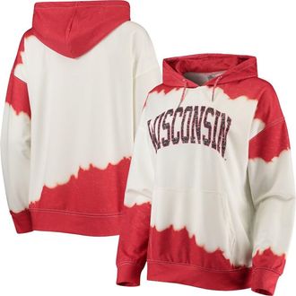 Gameday Couture Womens Gameday Couture White/Red Wisconsin Badgers For the Fun Double Dip-Dyed Pullover Hoodie at Nordstrom, Size Medium