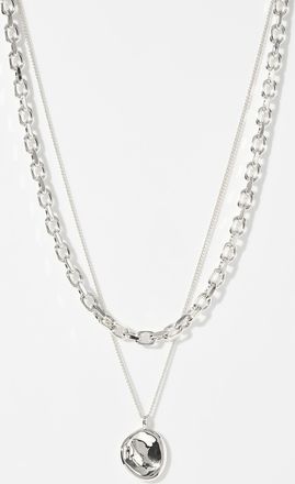 Pilgrim Mens 2-in-1 chain and irregular pendant necklace