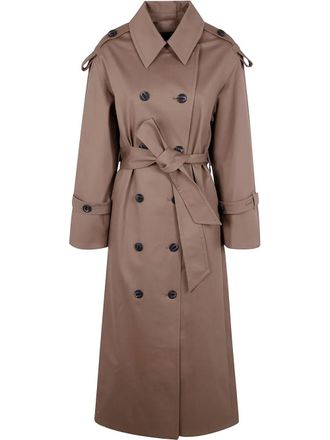 By Malene Birger Alaya trench coat - women - Elastane/Cotton/Organic Cotton - 36 - Neutrals