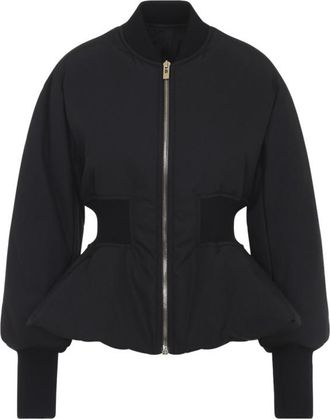 Alaia Black Peplum Bomber Jacket