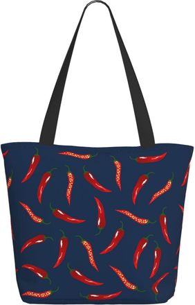 AOOEDM Pepper-Chili Pattern Ladies Shopping Bag 13x11x7in.The Perfect ValentineS Day Gift.It Is The Best ValentineS Day Gift For Mom, Daughter, Wife,Etc