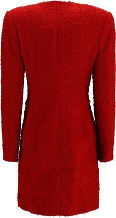 Magda Butrym Womens Short Boucl&eacute; Dress Red Polyamide; Wool Ovis Aries