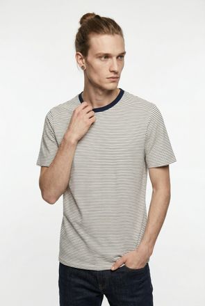 Only & Sons Rundhalsshirt ONLY & SONS ONSFRED LIFE RLX SS STRIPE TEE NOOS, Herren, Gr. XL, gardenia stripes:navy blazer, Jersey, Obermaterial: 100% Baumwolle, ges