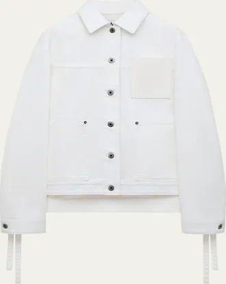 Loewe x Paulas Ibiza Leather-Pocket Denim Workwear Jacket