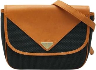 Saint Laurent Pre-owned Logo Plate Leren Schoudertas - Dames - Vintage Schoudertas - Bruin - ONE Size - Leer - Vintage