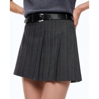 Pinko Pinko, Rokken, Dames, Grijs, XS, Wol, Uitlopende Miniskirt