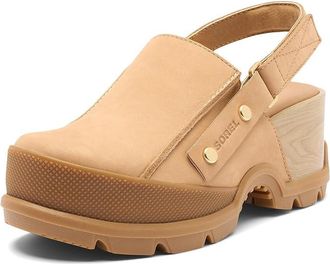 Sorel RoamN Clog RBR Womens Shoes Tawny Buff/Gum : 10.5 B - Medium, Leather