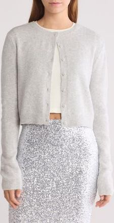 Abound Classic Crewneck Cardigan in Grey Light Heather at Nordstrom Rack, Size X-Large