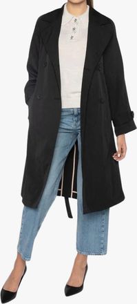 Kinross Cashmere Lightweight Trench Coat In Black