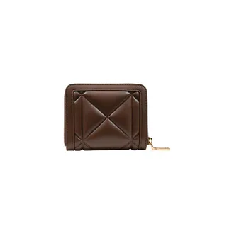 Love Moschino Quilted Polyurethane with Logo Plaque Wallet - Brown