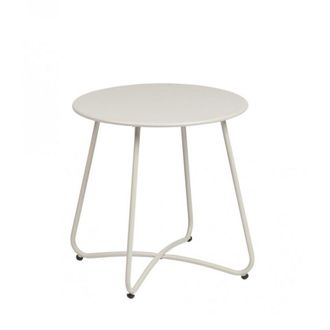 Konte Design Mesa de centro redonda de acero beige