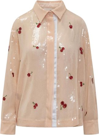 Des_Phemmes Camicia con paillettes - Toni neutri