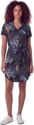 Lords of Harlech Exotic Floral Womens Shirt Dress in Exotic Floral Black at Nordstrom, Size Xx-Large