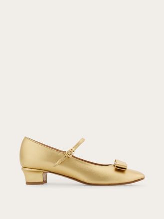 Ferragamo Women Vara bow Mary Jane Gold Size 10.5