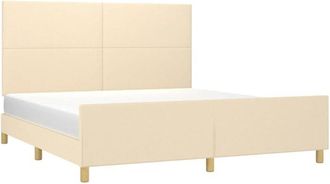 vidaXL Cama Sin Colch&oacute;n Tela Color Crema 180x200 Cm Vidaxl