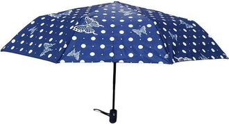 Generic Unisex Automatic Butterfly Umbrella Lightweight Men Ladies Travel Windproof Compact (Black)