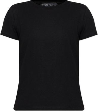 Tom Ford Tops, Dames, Zwart, 4Xs, Katoen, Cotton T-Shirt