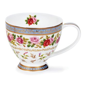 Dunoon Cairngorm Tasse 'Drache' – 0,48 L, Mit 22 Karat Gold, Grün | Feines Knochenporzellan