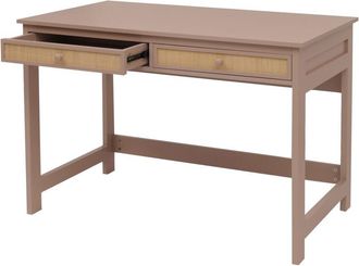 Hhg Scrivania HHG 440, tavolo per ufficio per laptop da lavoro, cassetto 78x110x60cm legno, taupe chiaro