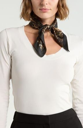 AllSaints Aster Print Silk Bandana in Dark Camel at Nordstrom Rack