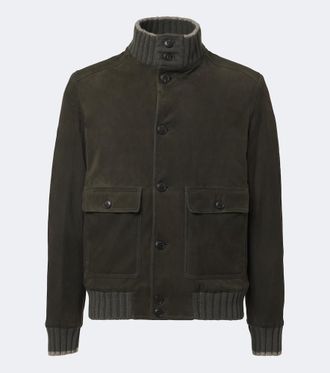 Fedeli Cashmere-trimmed suede jacket