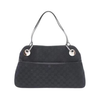Gucci Pre-owned Shoulder Bags, female, Black, Size: ONE SIZE Pre-owned Canvas Shoulder Bag