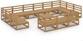 vidaXL 14 Piece Garden Lounge Set Solid Pinewood Vidaxl