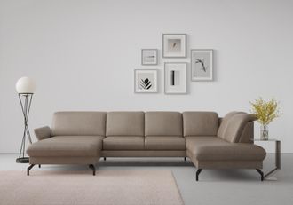 Sit&more Wohnlandschaft »Fashion U-Form« wahlweise mit Kopfteilverstellung, Vorziehsitz, motorisch, Metallfüsse
