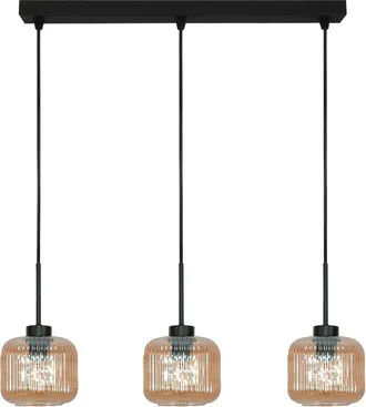 OEM L&aacute;mpara De Techo Colgante Beka Amber 15-014 Negra Con Pantalla De Cristal &Aacute;mbar