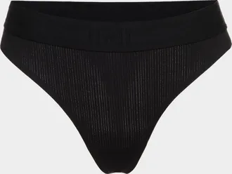 Wolford Beauty Cotton Striped Mid-Rise Thong
