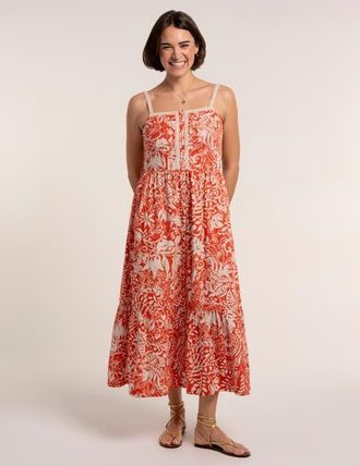 Brakeburn Catarina Maxi Dress in Coral at Nordstrom, Size 16